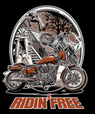 RIDIN'FREE GARAGE BANNER (BIKES,BOARDS,BABES