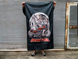RIDIN'FREE GARAGE BANNER (BIKES,BOARDS,BABES